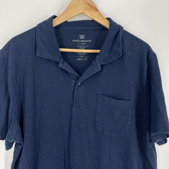Mack Weldon Vesper Polo Shirt Size XL Mens Navy Micro Mesh Short Sleeve Golf - Picture 2 of 7